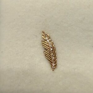 Manon 14k Yellow Gold Diamond Pave Feather Single Earring, Twistonline, $475